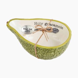 Avocado Guacamole Dip Bowl and Spoon Serving Set
