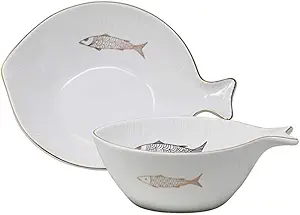 Sagebrook Home 13154-02 Ceramic Decorative Bowl, White, 13" x 10" x 3.5"