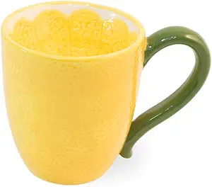 Boston International Ceramic Mug for Coffee and Tea, 1 Count (Pack of 1), Lemon Drop