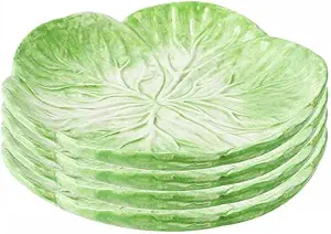7.5 Inches Cabbage Series Cartoon Ceramic Dinner Plate(Set of 4)