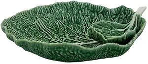 Bordallo Pinheiro 13 Inch Green Cabbage Chip and Dip