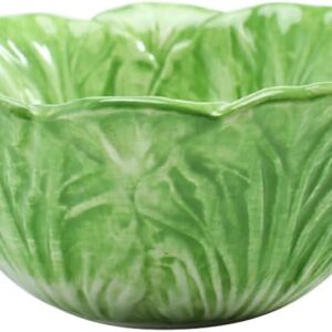 UPKOCH Kids Ceramic Bowl Chinese Cabbage Design Food Bowls Container for Dessert Fruit Salad (Green)