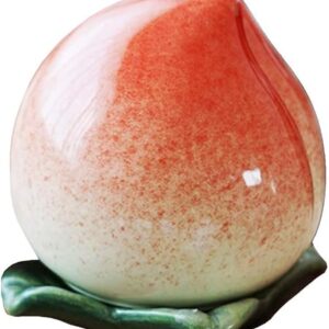 Ceramic Peach Shape Food Storage Jar Snack Sugar Storage Canister With Sealed Lid