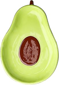 Garneck Ceramic Avocado Shaped Shaped Serving Plate Ceramic Sauce Dish Dip Bowls for Fruits Salads Dessert Appetizers