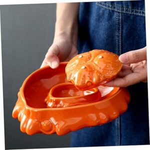 IMIKEYA Crab Bowl Ceramic Serving Plate Japanese Decor for Home Crab-shaped Bowl Home Decoration Salad Serving Utensils Spaghetti Fruit Decor Household Bowl Condiment Ceramics
