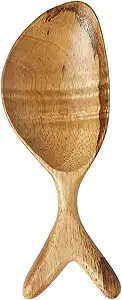 Creative Co-Op Coastal Fish Shaped Acacia Wood, Natural Spoon