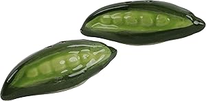 Novelty Ceramic Vegetable Salt and Pepper Shakers Set - Green Peas