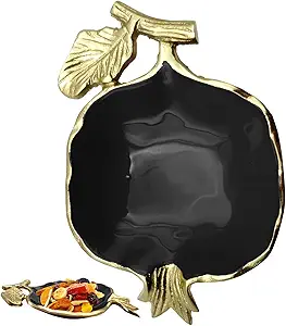 Fuition Decor - Gold and Black Pomegranate Candy Dish For Desk - Candy Bowl - Table Key Bowl - Decorative Nut Bowl - Fruit Tray Candy Dish for Office Desk - Trinket Dish - Rosh Hashanah Bowls GBP