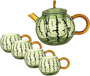 1 Set single pot tea maker tea kettle watermelon household tea kettle with infuser Kung Fu tea set filter loose tea glass pot glass kettle tea separation Loose leaves