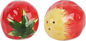 Novelty Ceramic Fruit Salt and Pepper Shakers Set - Mini Strawberry