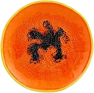 Bordallo Pinheiro Tropical Fruits Dessert Plate Papaya 9"