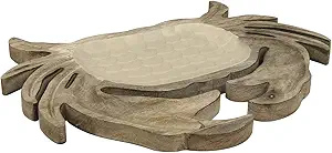 Beachcombers B23182 Wood and Enamel Crab Platter, 17-inch Length