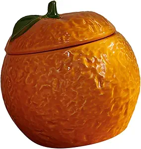 Ceramic Storage Jar Cookie Jar Sugar Storage Chip Bowl Decorative Jar Convenient Tea Container Fall Centerpieces Decor Candy Jar Ceramic Orange Decor Ceramics Wedding