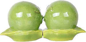 Pacific Giftware Kissing Peas in A Pod Magnetic Salt and Pepper Shakers Gift Box Set Ceramic