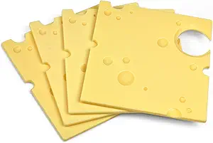 Genuine Fred SWISS DISH Cheese Slice Party Plates, Set of 4