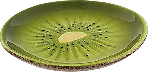 Servette Home Ceramic Fruit Decorative Plate Appetizer Salad or Dessert Plate - Large Kiwi