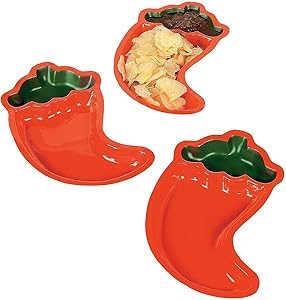 Fiesta Chili Pepper Serving Trays (12 Disposable Dishes) Cinco de Mayo Party Supplies