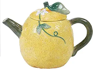 Certified International Citron 3-D Lemon 24 oz. Teapot, 8" x 5" x 5.75", Multicolored