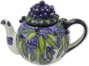 Blueberry Teapot, 10 x 6.5 x 7"