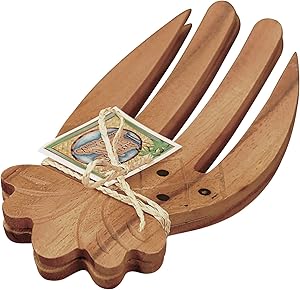 Acaciaware 6.5-Inch Acacia Wood Salad Servers, Pineapple