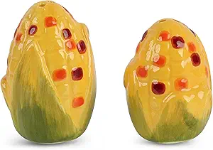 Novelty Ceramic Vegetable Salt and Pepper Shakers Set - Indian Corn
