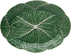 Bordallo Pinheiro Cabbage Green Oval Platter, Large