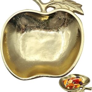 Fuition Decor - Gold Apple Candy Dish For Desk - Pomegranate Candy Bowl - Table Key Bowl - Decorative Nut Bowl - Gold Fruit Tray Candy Dish for Office Desk - Trinket Dish - Rosh Hashanah Bowls GA