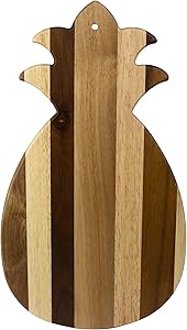 Totally Bamboo Rock & Branch Series Shiplap Pineapple Shaped Wood Serving and Cutting Board | Great for Wall Art