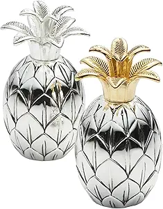 Godinger Pineapple Salt & Pepper Set,Silver/Gold