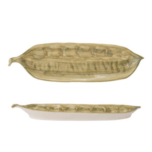 Stoneware Veggie Series - Green Peapod Plate