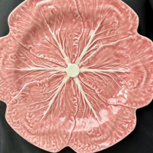 Bordallo Pinheiro Green Cabbage Plates | Chip & Dip | Double Salt Dip