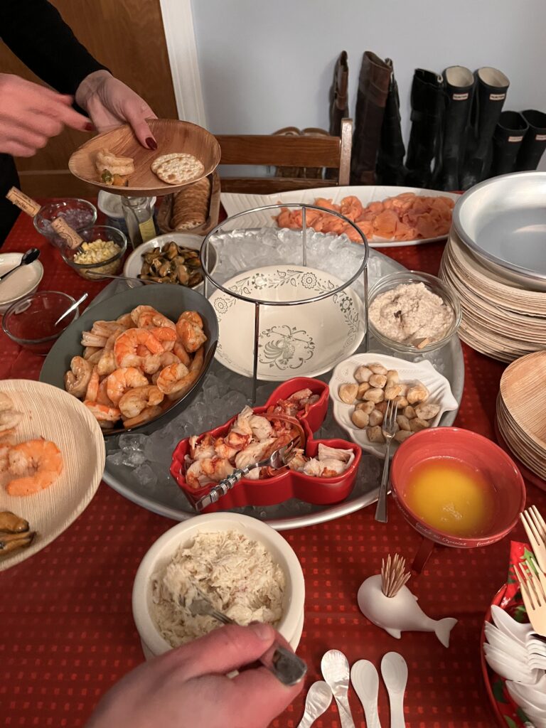 Seafood tower party